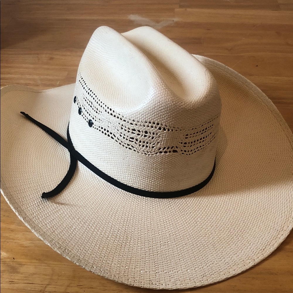 Cream fall Straw Cowboy ranger cattle Ginuwine, Bangor Hat with brown Band